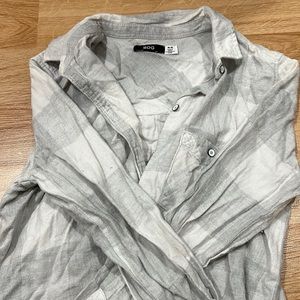 white and grey flannel